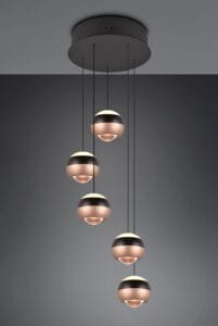 Suspension LED métal noir/coffee
