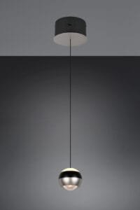 Suspension LED métal noir/nickel