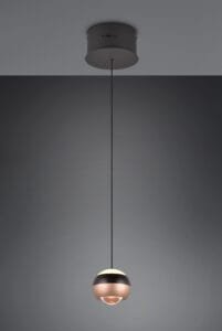 Suspension LED métal noir/coffee