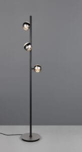 Lampadaire LED métal noir/nickel