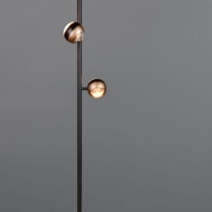 Lampadaire LED métal noir/coffee