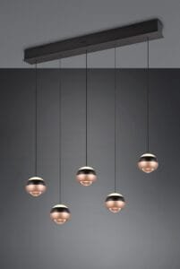 Suspension LED métal noir/coffee