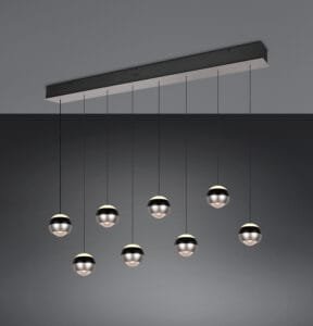 Suspension LED métal noir/nickel