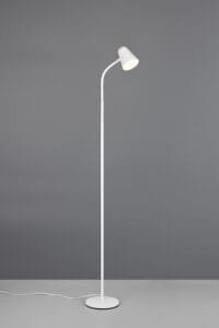 Lampadaire LED blanc/bois clair