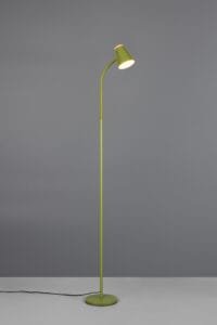 Lampadaire LED vert/bois clair