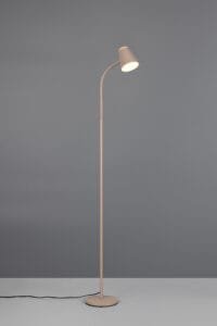 Lampadaire LED taupe/bois clair