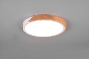 Plafonnier LED blanc/bois