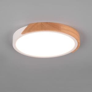 Plafonnier LED blanc/bois