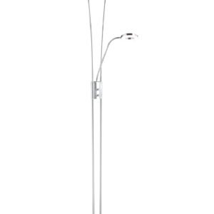 Lampadaire LED avec liseuse décor nickel