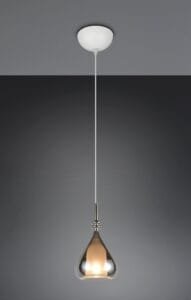 Suspension métal blanc verre fumé