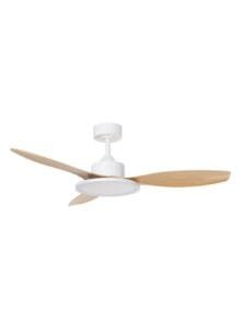 Ventilateur à pales finition blanc/bois clair