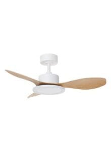 Ventilateur à pales finition blanc/bois clair