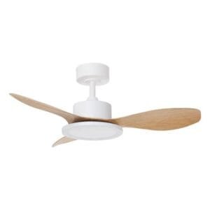 Ventilateur à pales finition blanc/bois clair