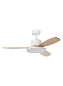 Ventilateur à pales finition blanc/bois clair