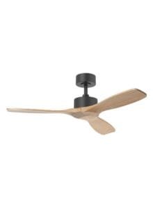 Ventilateur à pales finition noir/bois clair