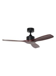 Ventilateur à pales finition noir/bois fonce
