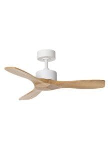 Ventilateur à pales finition blanc/bois clair