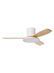 Ventilateur à pales finition blanc/bois clair