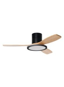Ventilateur à pales finition noir/bois clair