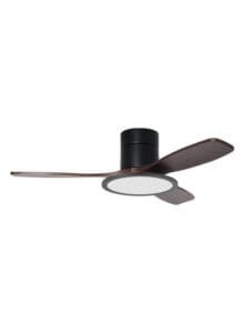 Ventilateur à pales finition noir/bois fonce