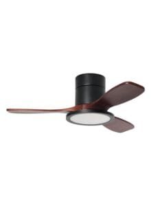 Ventilateur à pales finition noir/bois fonce