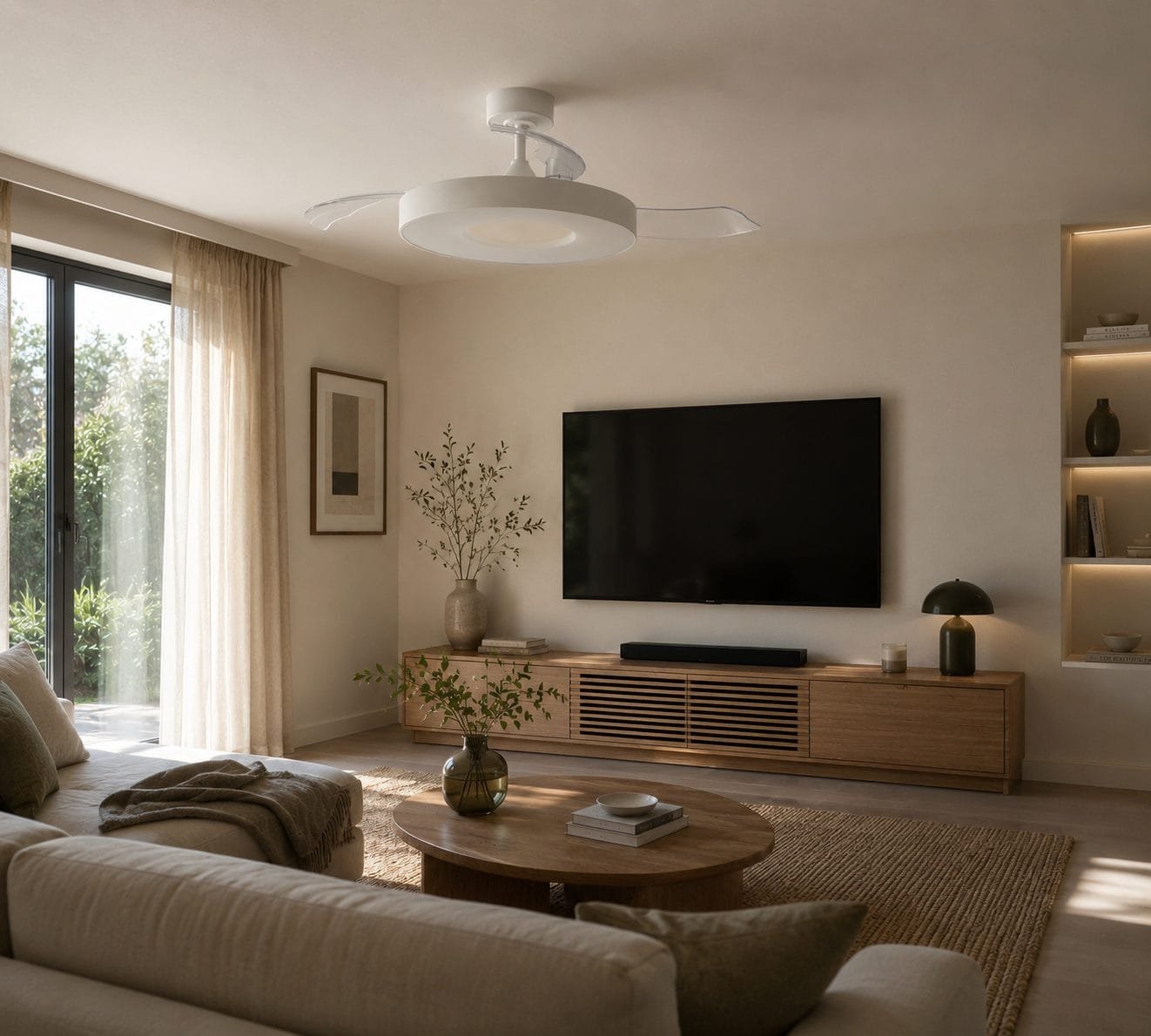 Ventilateur plafonnier finition blanc – Image 2