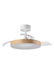 Ventilateur plafonnier finition blanc/bois clair