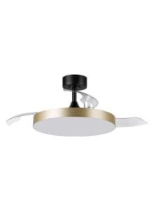 Ventilateur plafonnier finition noir/or