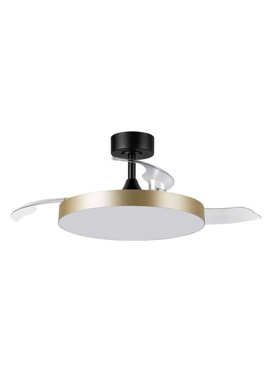 Ventilateur plafonnier finition noir/or