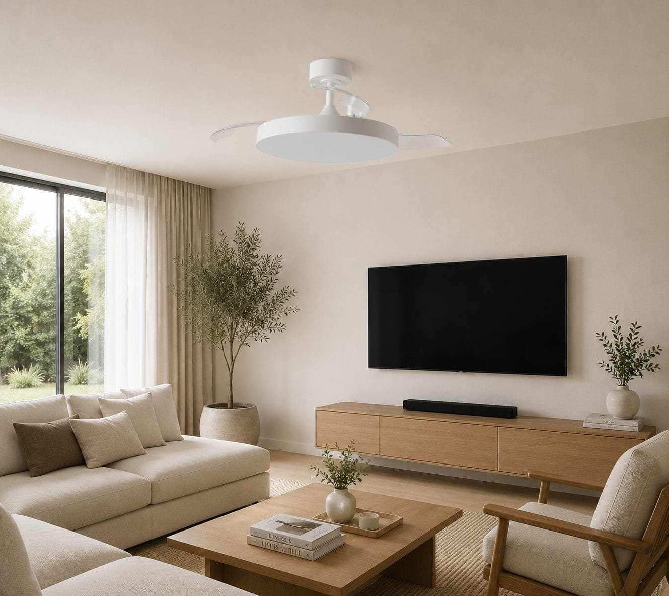 Ventilateur plafonnier finition blanc – Image 2