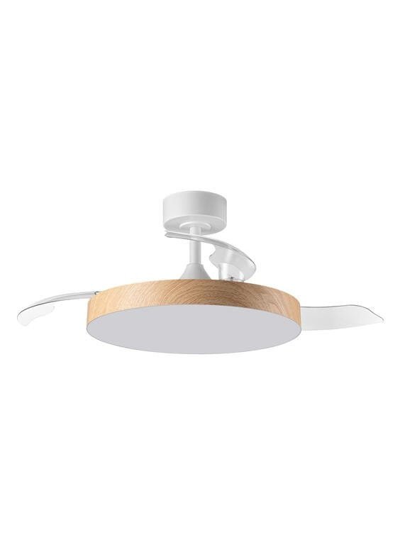 Ventilateur plafonnier finition blanc/bois clair