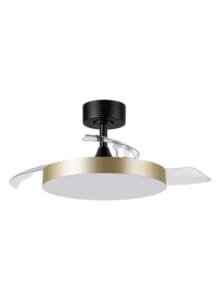 Ventilateur plafonnier finition noir/or
