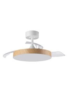 Ventilateur plafonnier finition blanc/bois clair