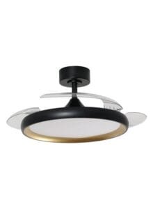 Ventilateur plafonnier finition noir/or