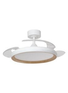 Ventilateur plafonnier finition blanc/bois clair