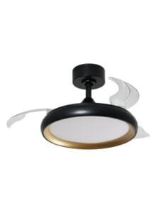 Ventilateur plafonnier finition noir/or