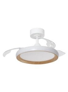 Ventilateur plafonnier finition blanc/bois clair