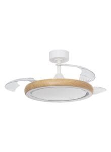 Ventilateur plafonnier finition blanc/bois clair