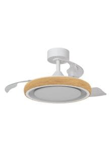 Ventilateur plafonnier finition blanc/bois clair