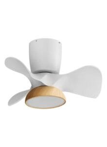 Ventilateur à pales finition blanc/bois clair