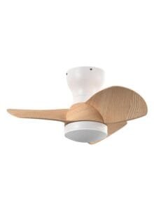 Ventilateur à pales finition blanc/bois clair