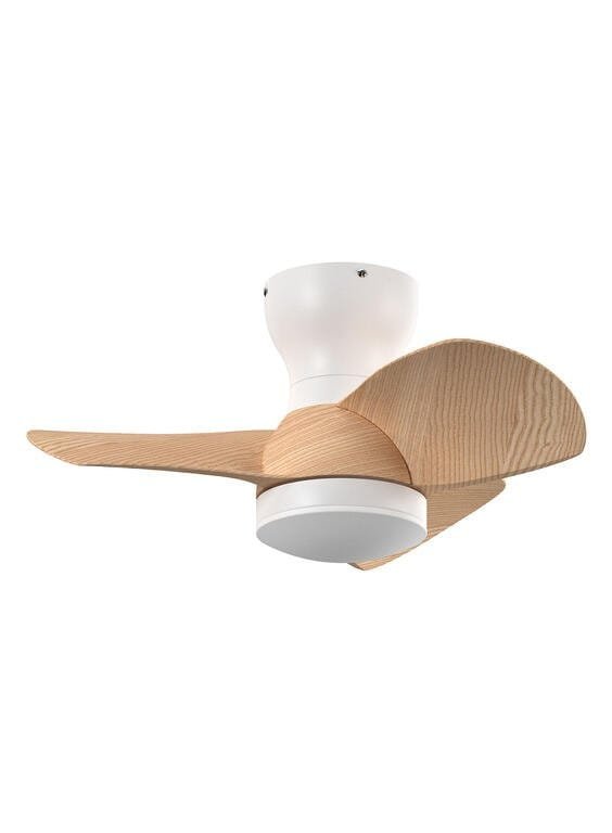 Ventilateur à pales finition blanc/bois clair