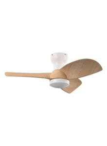 Ventilateur à pales finition blanc/bois clair