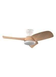 Ventilateur à pales finition blanc/bois clair