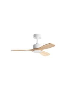 Ventilateur à pales finition blanc/bois clair