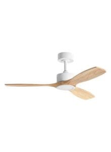 Ventilateur à pales finition blanc/bois clair