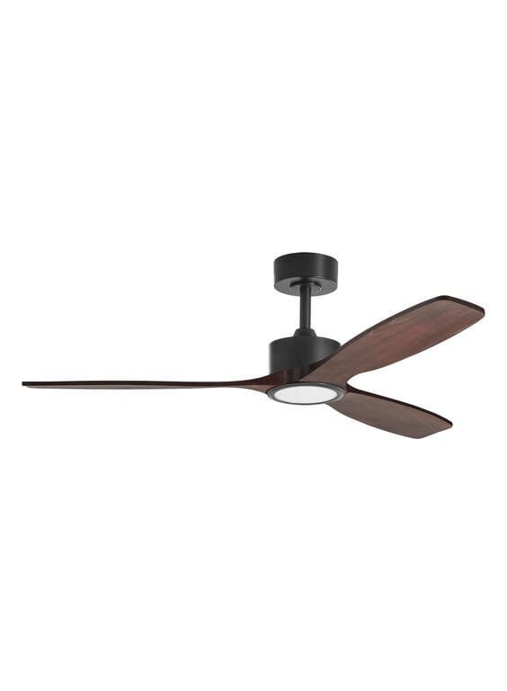 Ventilateur à pales finition noir/bois fonce