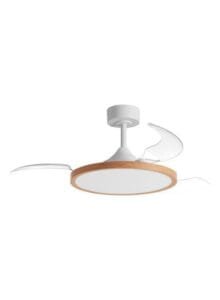 Ventilateur plafonnier finition blanc/bois clair