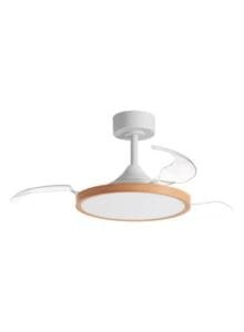 Ventilateur plafonnier finition blanc/bois clair