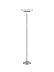 Lampadaire LED métal nickel verre albâtre